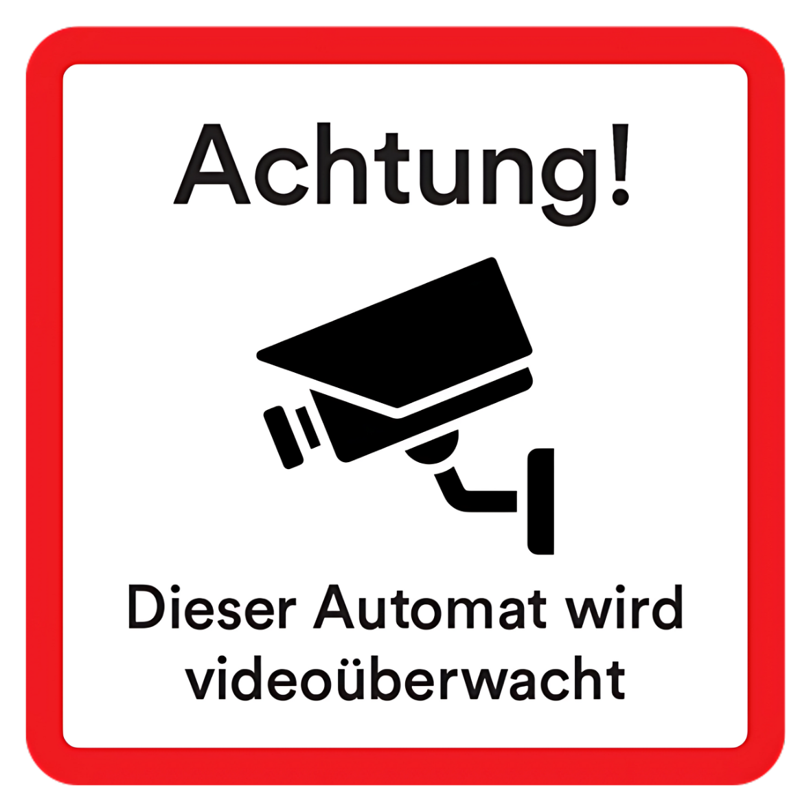 Aufkleber Snackautomat - Achtung dieser Automat wird videoüberwacht