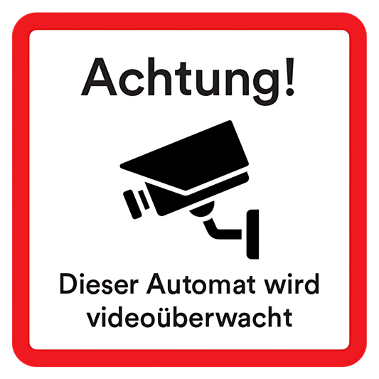 Aufkleber Snackautomat - Achtung dieser Automat wird videoüberwacht