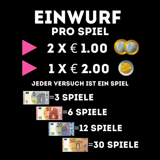 Aufkleber Einwurf pro Spiel